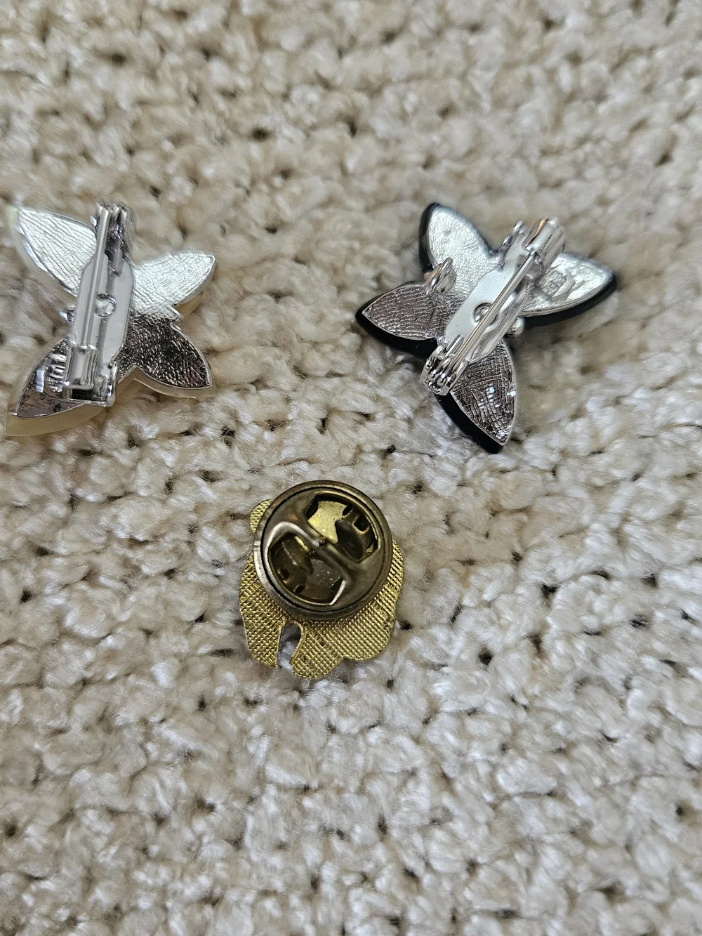 Black & White Butterflies & Panda Lapel Mini Pin Set.